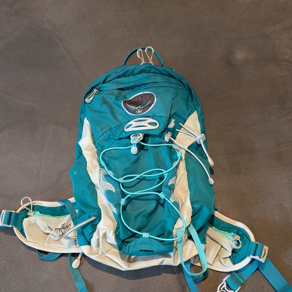 Osprey Turquoise and Beige Hiking Backpack